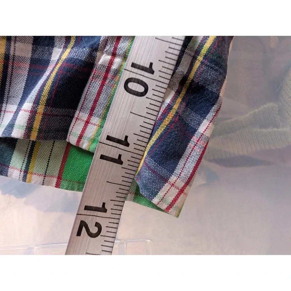 VTG Polo Ralph Lauren Plaid Madras Shorts Men 36 Green Cotton Preppy Grunge Golf